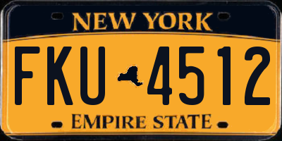 NY license plate FKU4512