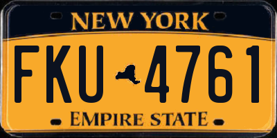 NY license plate FKU4761