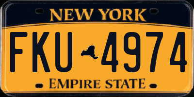 NY license plate FKU4974