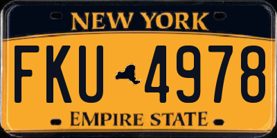 NY license plate FKU4978