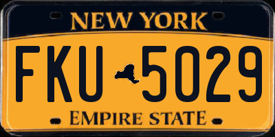 NY license plate FKU5029