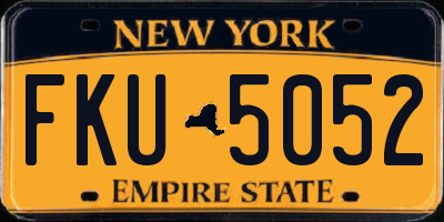 NY license plate FKU5052