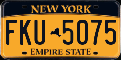 NY license plate FKU5075