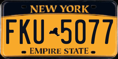 NY license plate FKU5077
