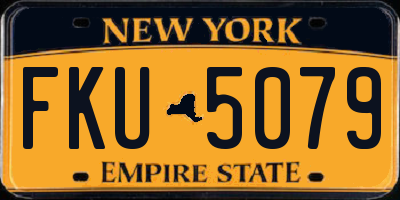 NY license plate FKU5079
