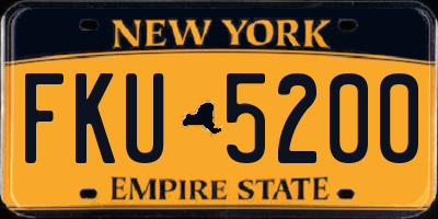 NY license plate FKU5200