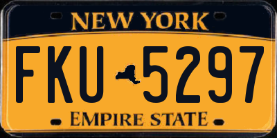 NY license plate FKU5297