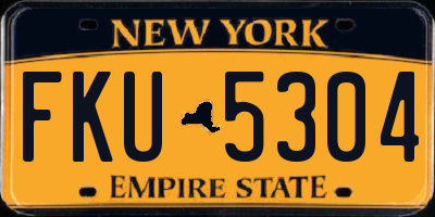 NY license plate FKU5304