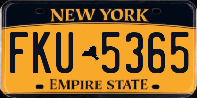 NY license plate FKU5365