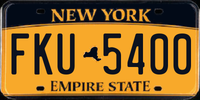 NY license plate FKU5400
