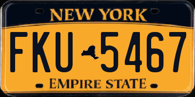 NY license plate FKU5467
