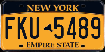 NY license plate FKU5489