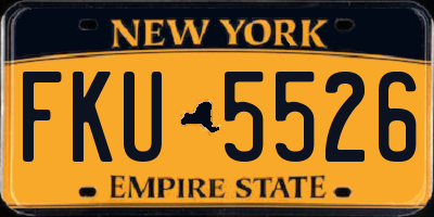NY license plate FKU5526