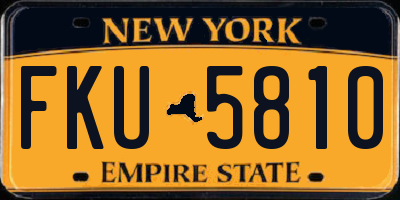 NY license plate FKU5810