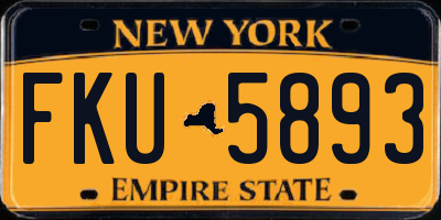 NY license plate FKU5893