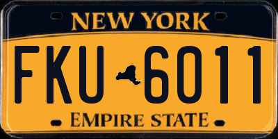 NY license plate FKU6011