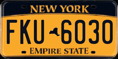 NY license plate FKU6030