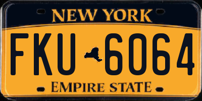 NY license plate FKU6064