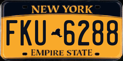 NY license plate FKU6288