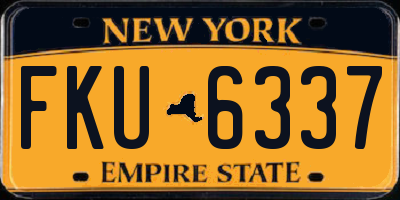 NY license plate FKU6337