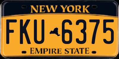 NY license plate FKU6375