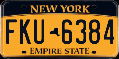 NY license plate FKU6384