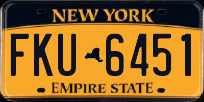 NY license plate FKU6451