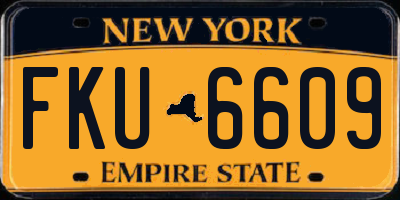 NY license plate FKU6609