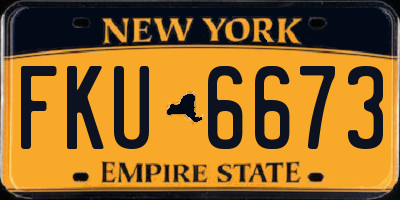 NY license plate FKU6673