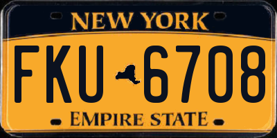 NY license plate FKU6708
