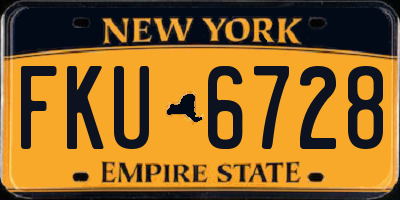 NY license plate FKU6728