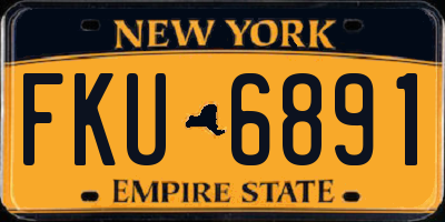 NY license plate FKU6891
