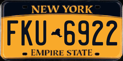 NY license plate FKU6922