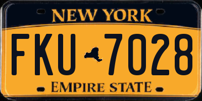 NY license plate FKU7028