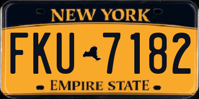 NY license plate FKU7182