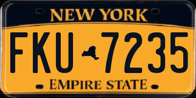 NY license plate FKU7235