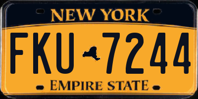 NY license plate FKU7244
