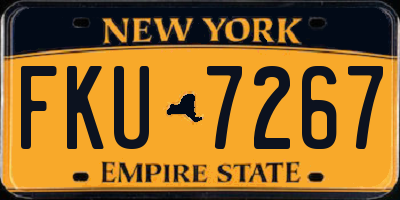 NY license plate FKU7267