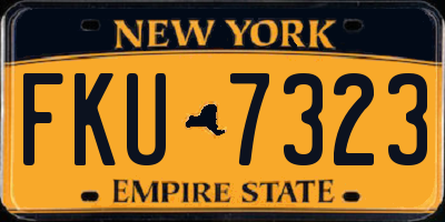 NY license plate FKU7323