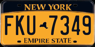 NY license plate FKU7349