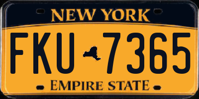 NY license plate FKU7365