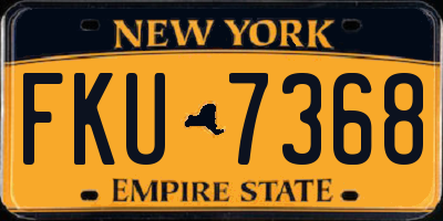 NY license plate FKU7368