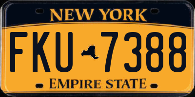 NY license plate FKU7388