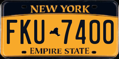 NY license plate FKU7400