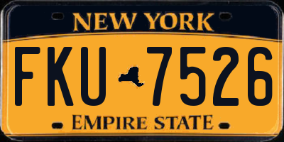 NY license plate FKU7526