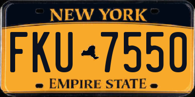 NY license plate FKU7550