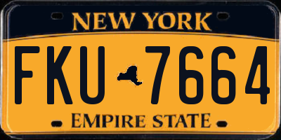 NY license plate FKU7664
