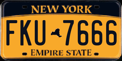NY license plate FKU7666