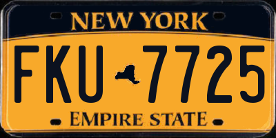 NY license plate FKU7725