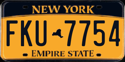 NY license plate FKU7754